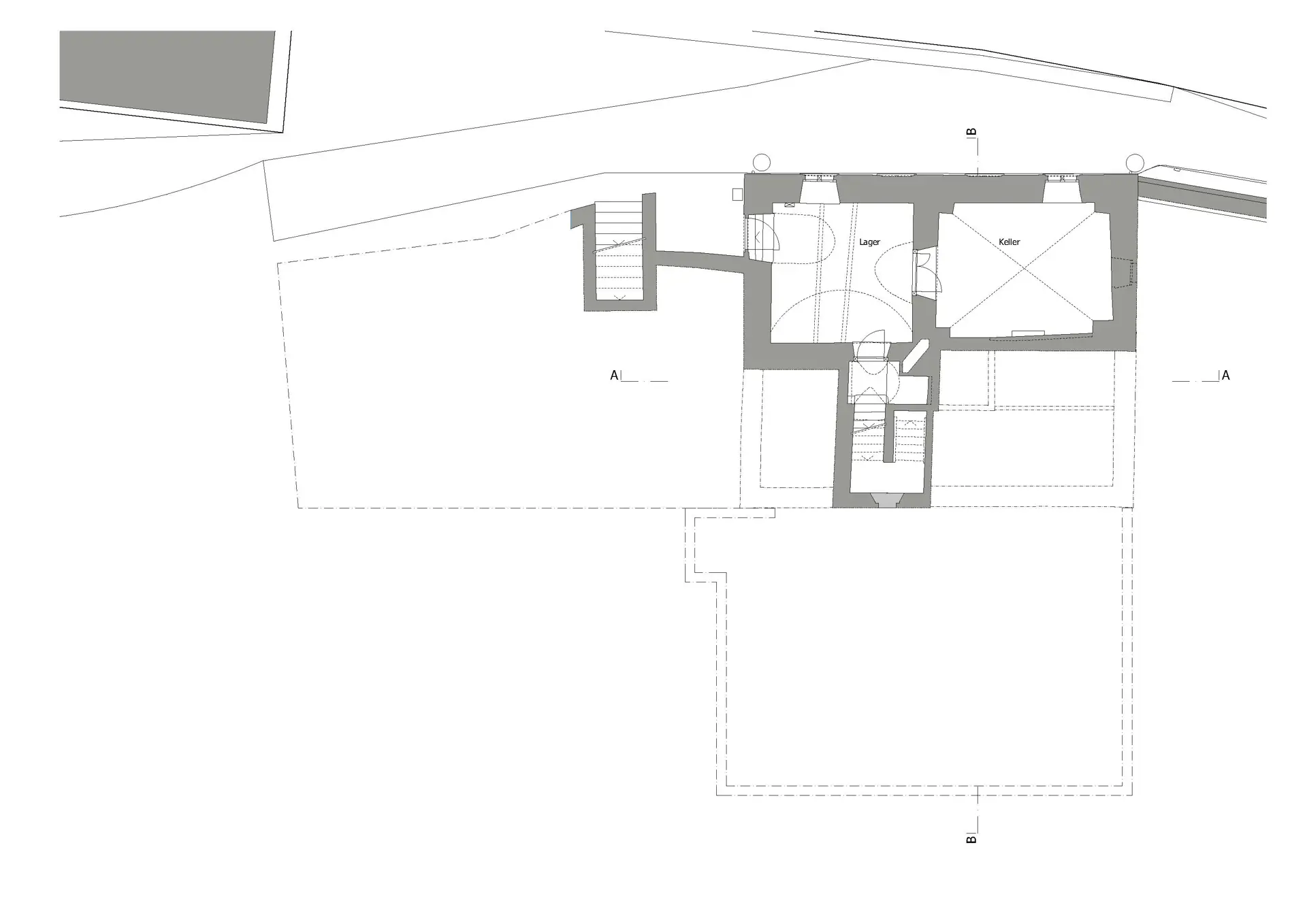 23_Umbau_Pfarrhaus mit Anbau Tenn Igis_Grundriss Untergeschoss